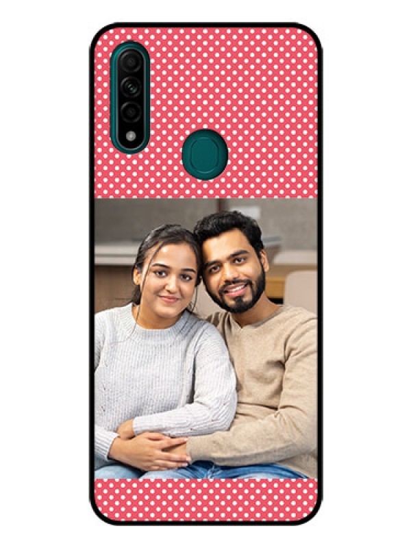 Custom Oppo A31 Custom Glass Phone Case  - White Dotted Design