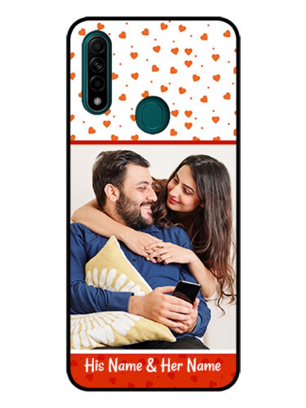 Custom Oppo A31 Custom Glass Phone Case  - Orange Love Symbol Design