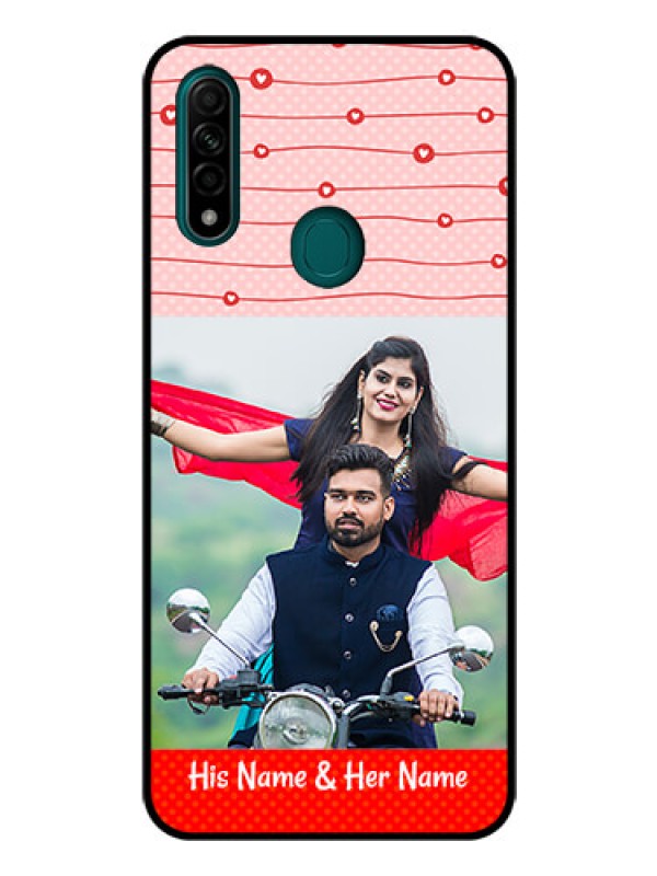 Custom Oppo A31 Personalized Glass Phone Case  - Red Pattern Case Design