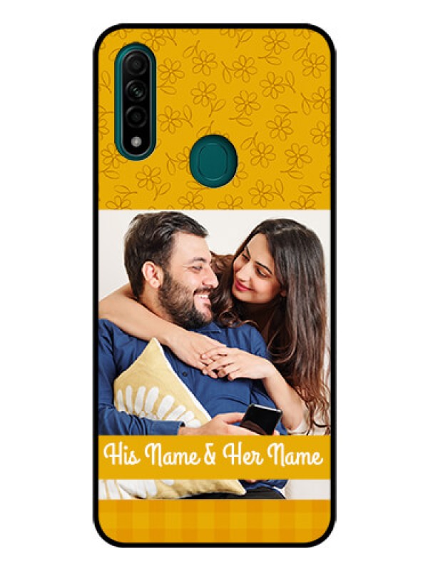 Custom Oppo A31 Custom Glass Mobile Case  - Yellow Floral Design