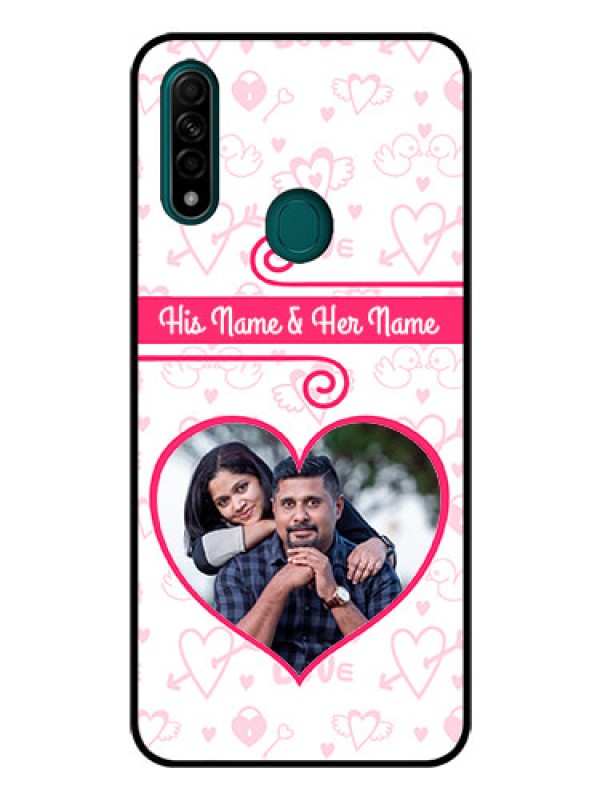 Custom Oppo A31 Personalized Glass Phone Case  - Heart Shape Love Design