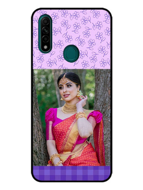 Custom Oppo A31 Custom Glass Phone Case  - Purple Floral Design