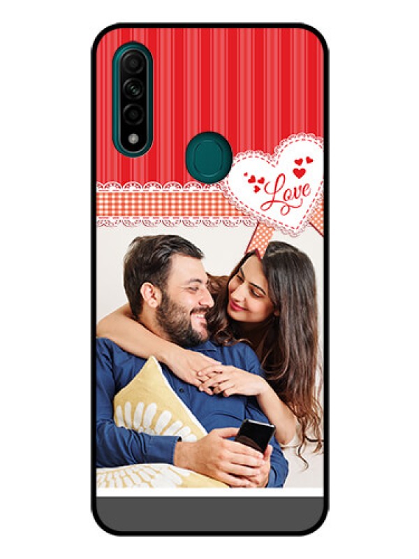 Custom Oppo A31 Custom Glass Mobile Case  - Red Love Pattern Design