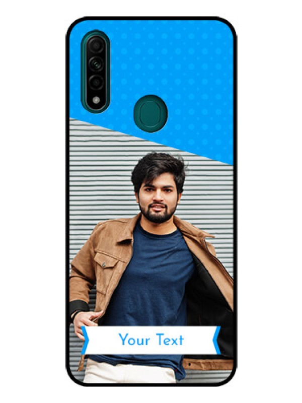 Custom Oppo A31 Photo Printing on Glass Case  - Simple Blue Color Design