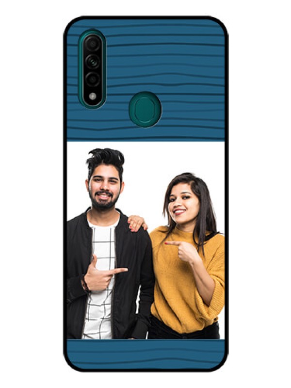 Custom Oppo A31 Custom Glass Phone Case  - Blue Pattern Cover Design