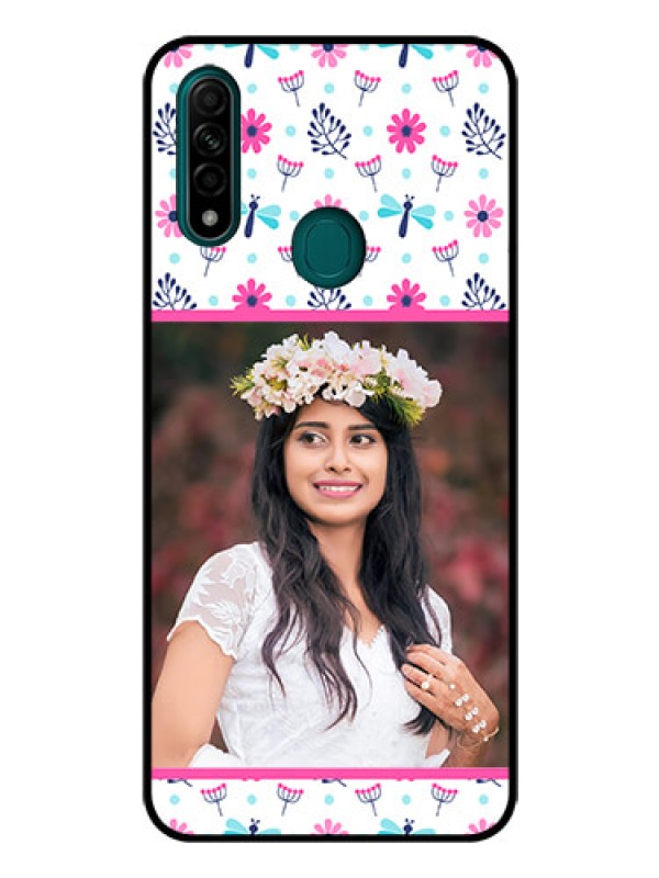 Custom Oppo A31 Photo Printing on Glass Case  - Colorful Flower Design
