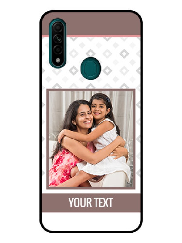 Custom Oppo A31 Photo Printing on Glass Case  - Simple Diamond Design