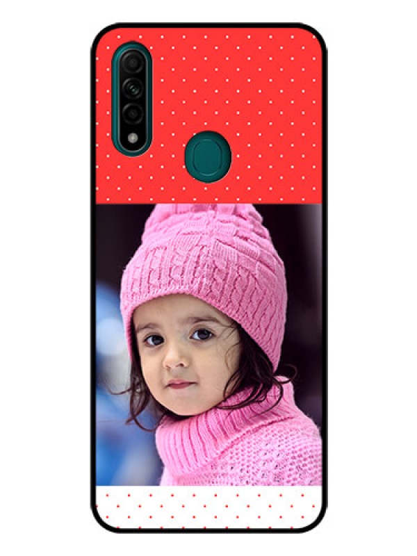 Custom Oppo A31 Photo Printing on Glass Case  - Red Pattern Design