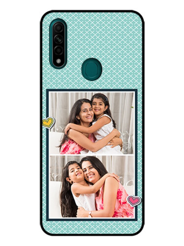 Custom Oppo A31 Custom Glass Phone Case  - 2 Image Holder with Pattern Design