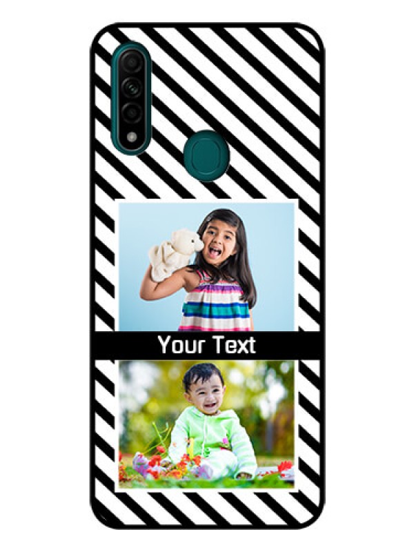 Custom Oppo A31 Photo Printing on Glass Case  - Black And White Stripes Design