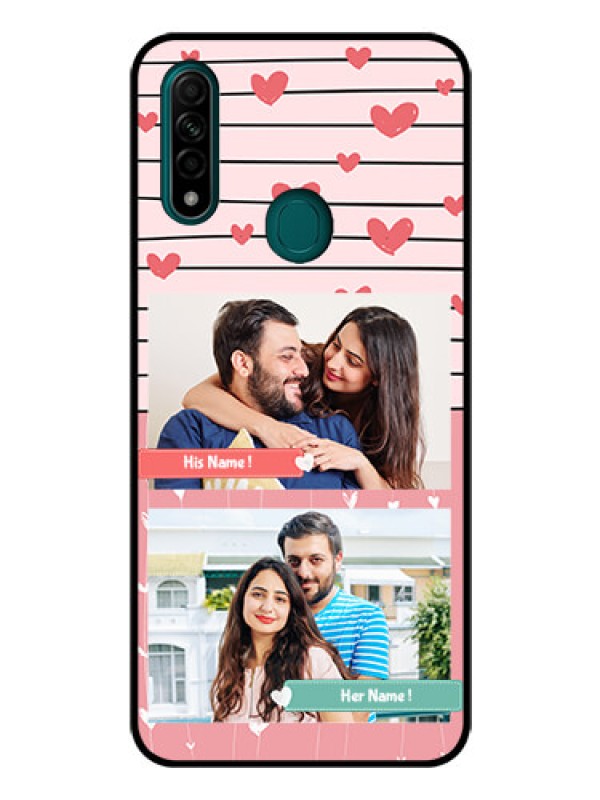 Custom Oppo A31 Custom Glass Mobile Case  - Photo with Heart Design
