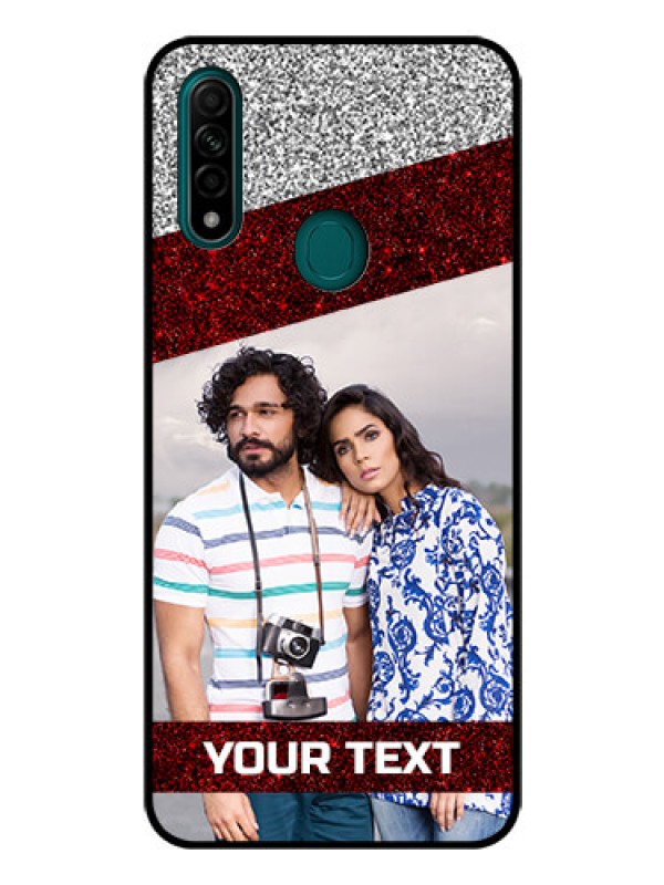 Custom Oppo A31 Personalized Glass Phone Case  - Image Holder with Glitter Strip Design