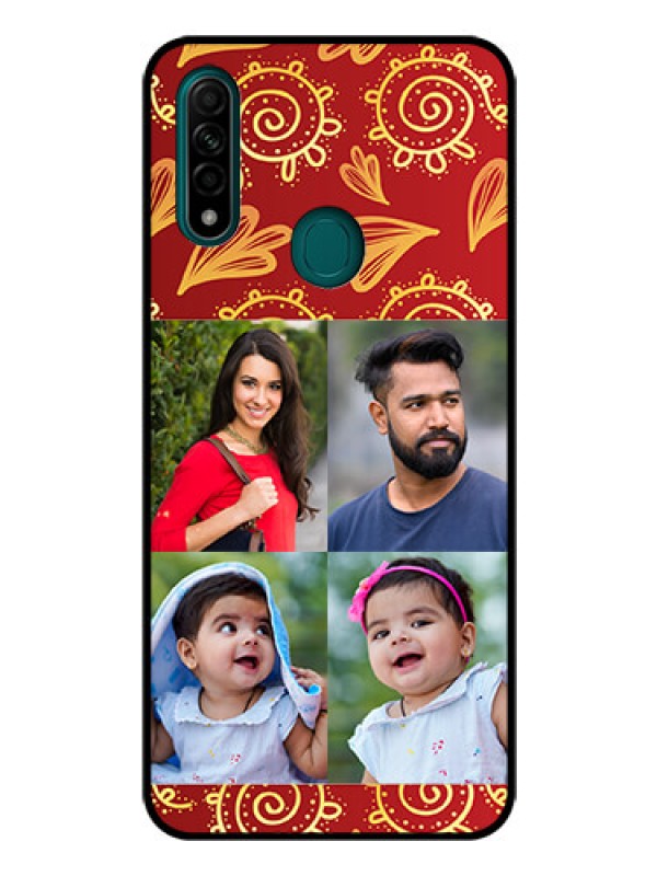 Custom Oppo A31 Photo Printing on Glass Case  - 4 Image Traditional Design