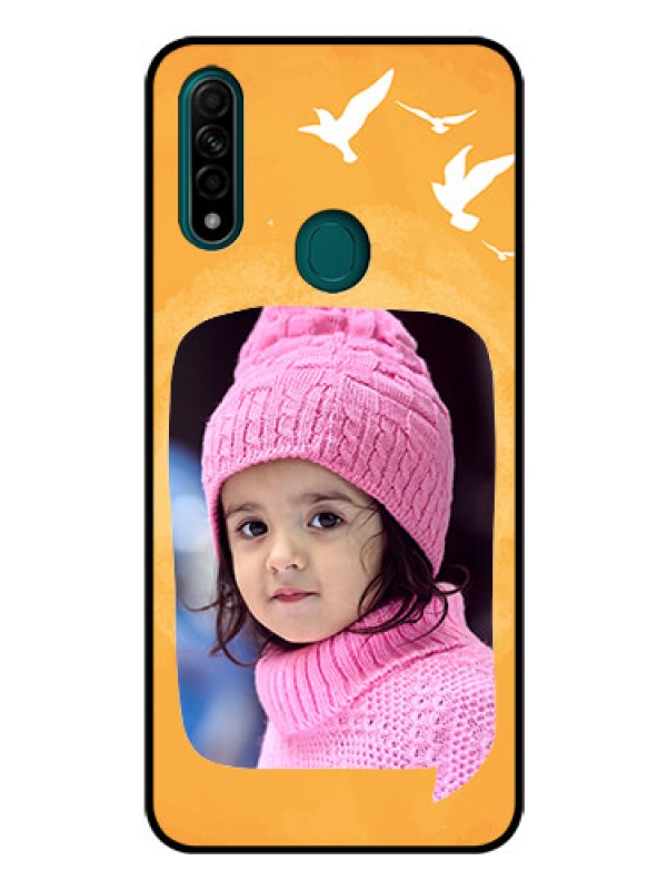 Custom Oppo A31 Personalized Glass Phone Case  - Water Color Design with Bird Icons