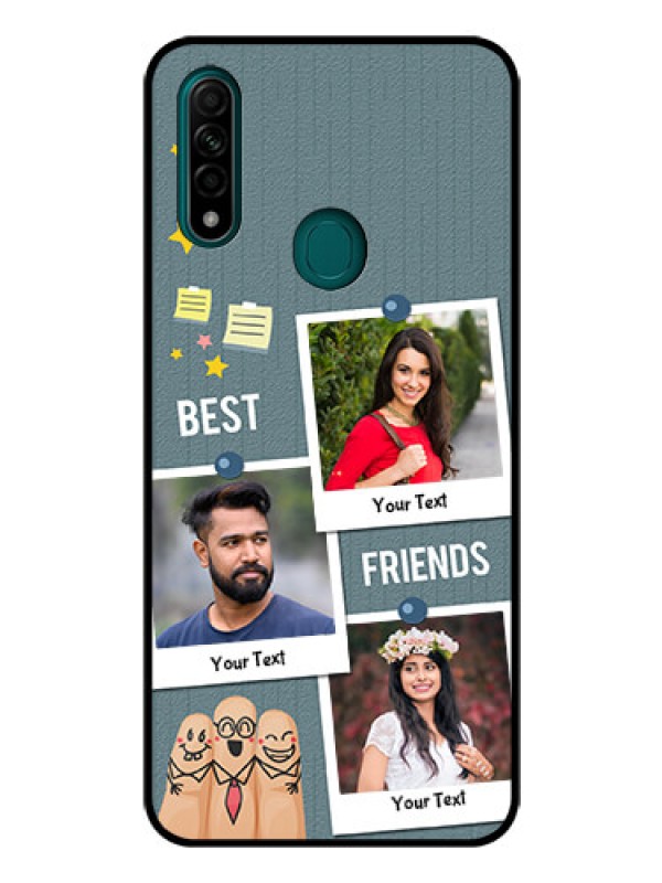Custom Oppo A31 Personalized Glass Phone Case  - Sticky Frames and Friendship Design
