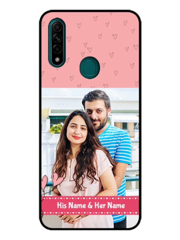 Custom Oppo A31 Personalized Glass Phone Case  - Love Design Peach Color