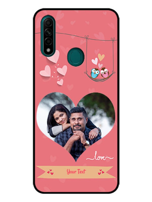 Custom Oppo A31 Personalized Glass Phone Case  - Peach Color Love Design 