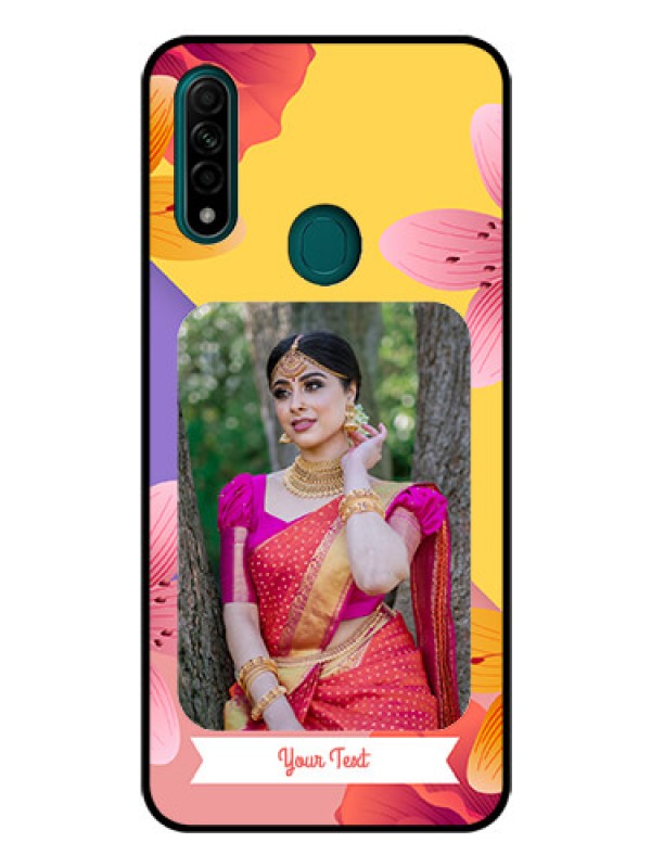 Custom Oppo A31 Custom Glass Mobile Case  - 3 Image With Vintage Floral Design