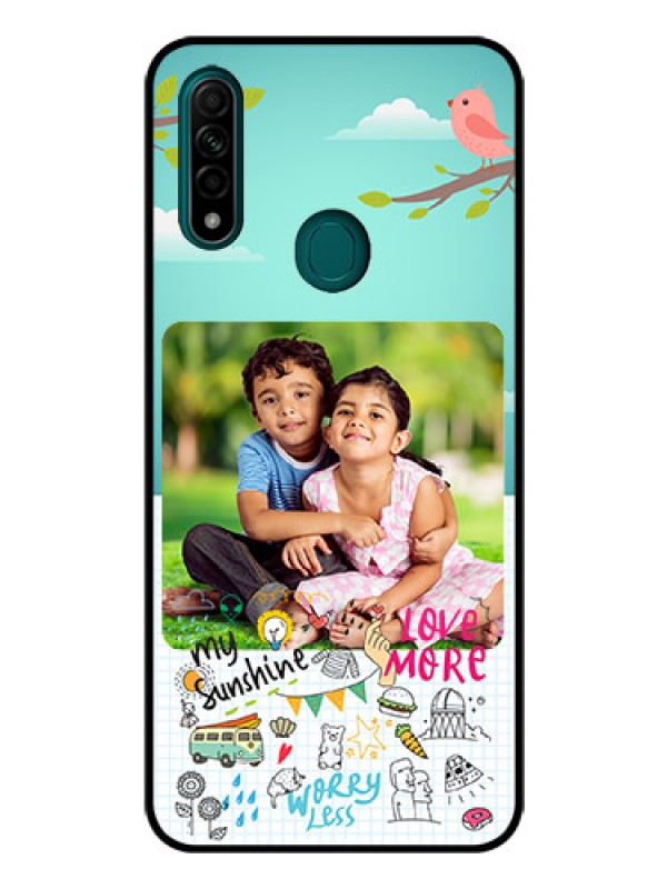 Custom Oppo A31 Photo Printing on Glass Case  - Doodle love Design