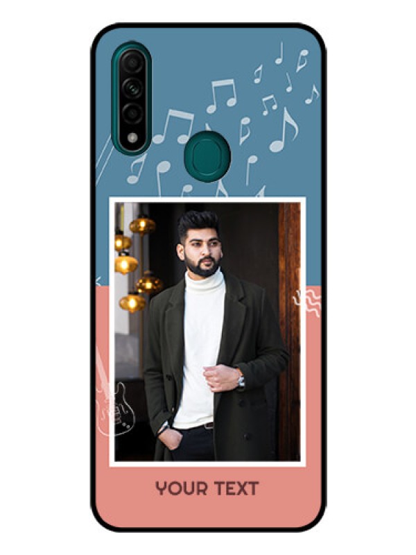 Custom Oppo A31 Photo Printing on Glass Case  - with Color Musical Note Design