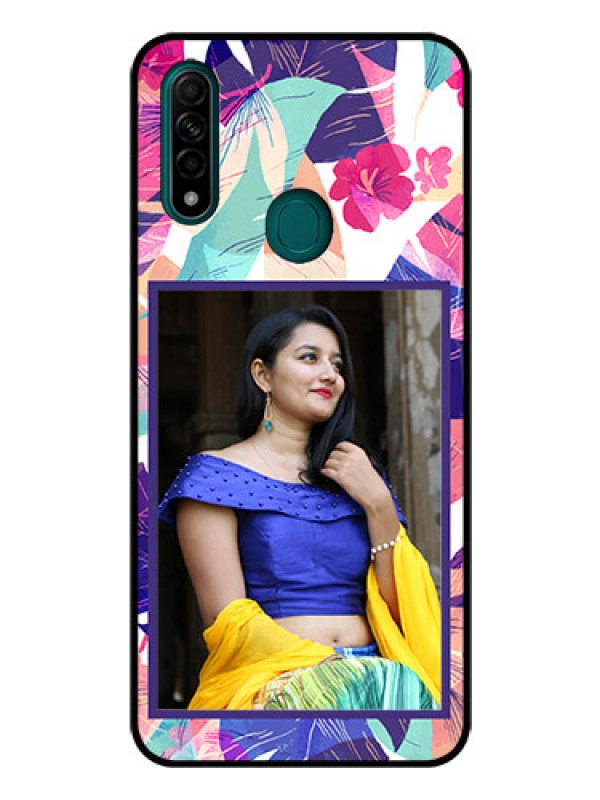 Custom Oppo A31 Custom Glass Mobile Case  - Abstract Floral Design