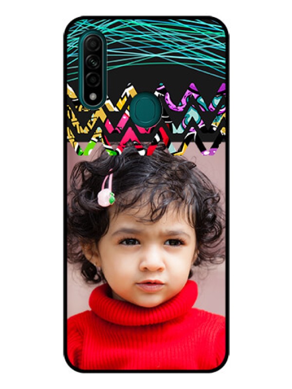 Custom Oppo A31 Personalized Glass Phone Case  - Neon Abstract Design