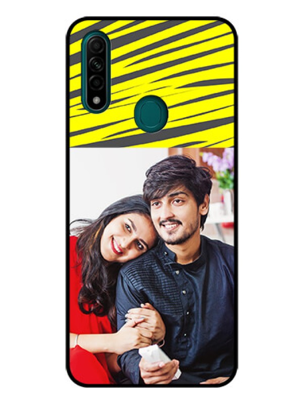Custom Oppo A31 Photo Printing on Glass Case  - Yellow Abstract Design