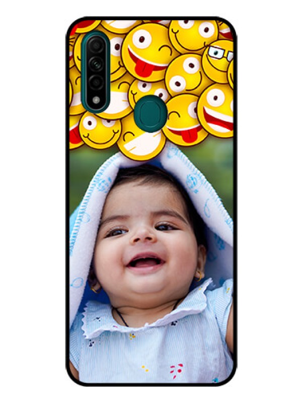 Custom Oppo A31 Custom Glass Mobile Case  - with Smiley Emoji Design