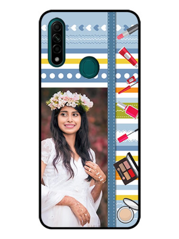 Custom Oppo A31 Personalized Glass Phone Case  - Makeup Icons Design