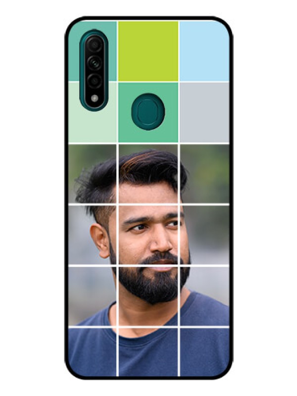 Custom Oppo A31 Photo Printing on Glass Case  - with white box pattern 