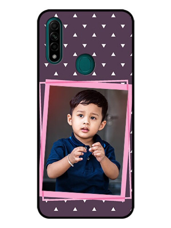 Custom Oppo A31 Custom Glass Mobile Case  - Triangle Pattern Dotted Design