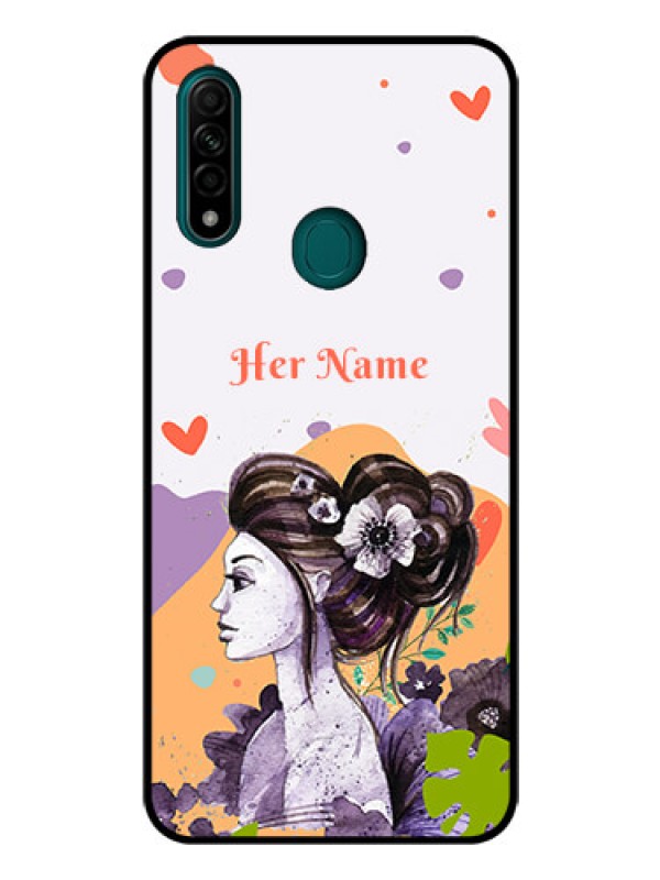 Custom Oppo A31 Personalized Glass Phone Case - Woman And Nature Design