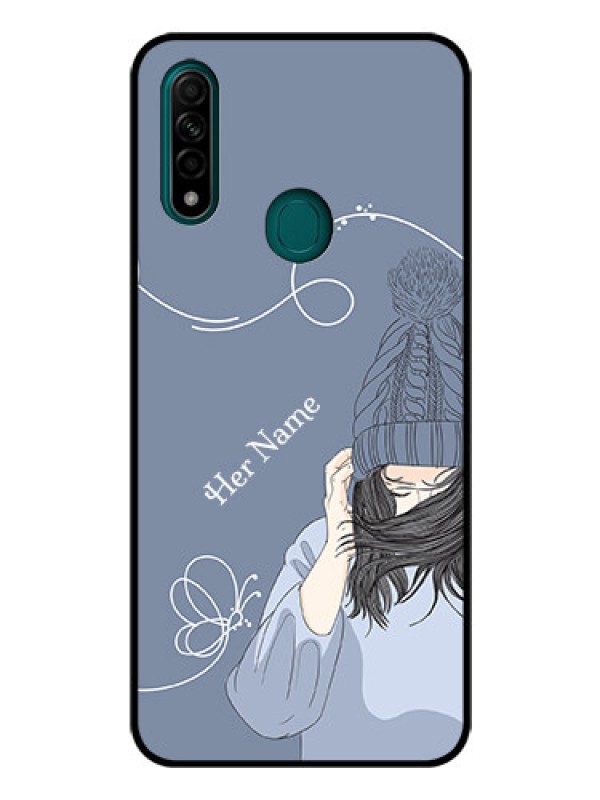 Custom Oppo A31 Custom Glass Mobile Case - Girl in winter outfit Design