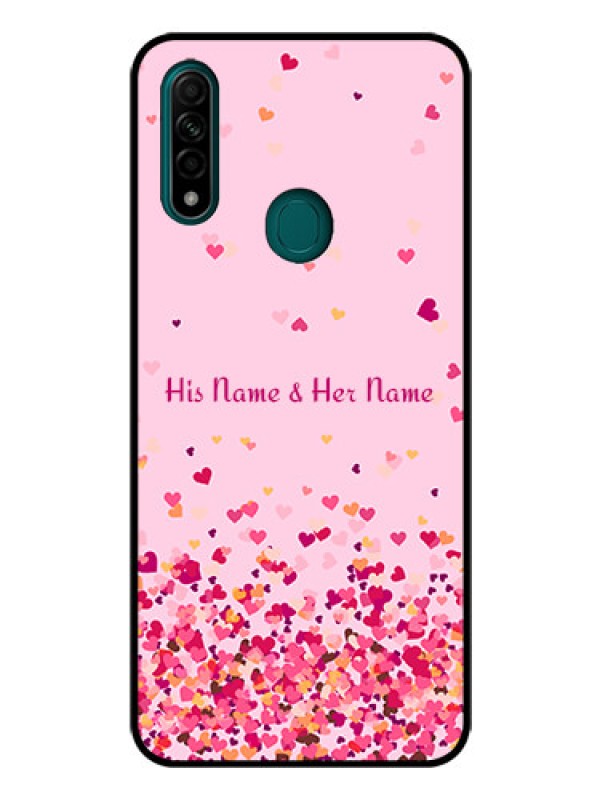 Custom Oppo A31 Photo Printing on Glass Case - Floating Hearts Design