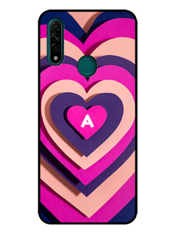 Custom Oppo A31 Custom Glass Mobile Case - Cute Heart Pattern Design