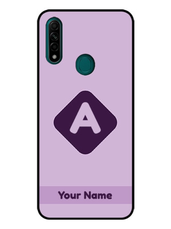 Custom Oppo A31 Custom Glass Mobile Case - Custom Letter in curved badge Design