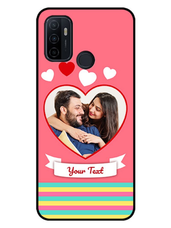 Custom Oppo A33 2020 Photo Printing on Glass Case  - Love Doodle Design
