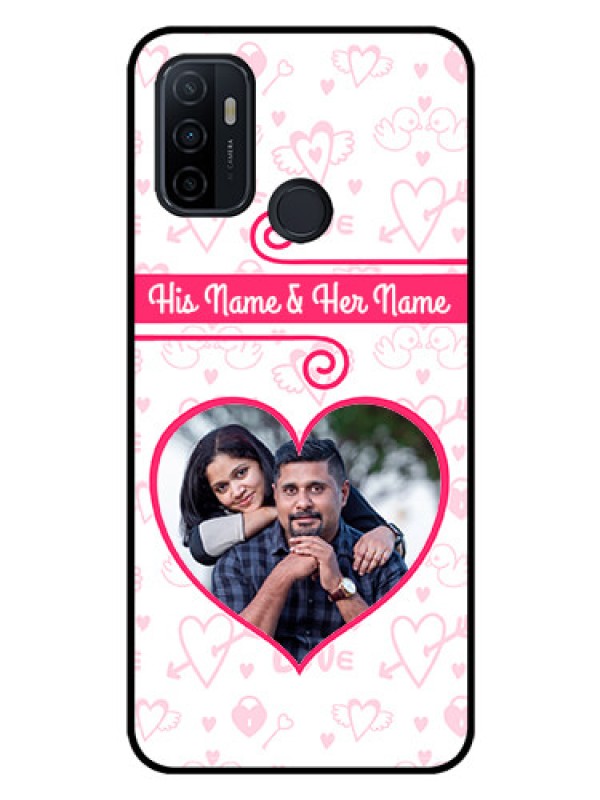 Custom Oppo A33 2020 Personalized Glass Phone Case  - Heart Shape Love Design