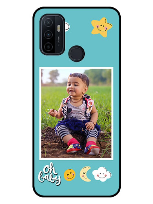 Custom Oppo A33 2020 Personalized Glass Phone Case  - Smiley Kids Stars Design