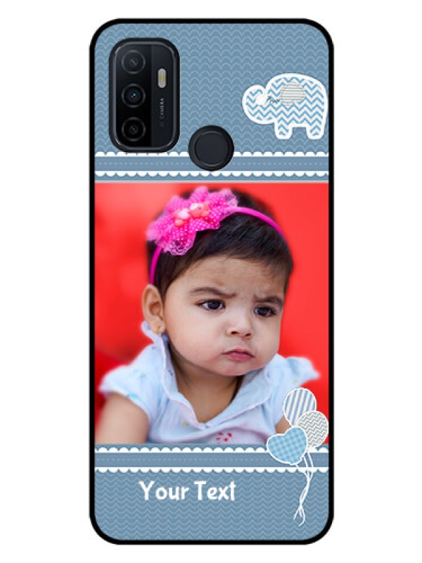 Custom Oppo A33 2020 Photo Printing on Glass Case  - with Kids Pattern Design