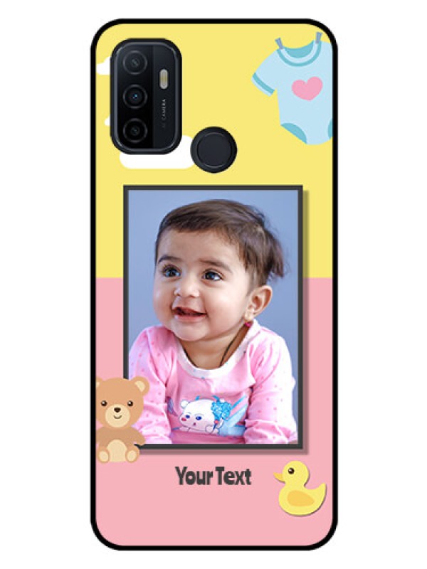Custom Oppo A33 2020 Photo Printing on Glass Case  - Kids 2 Color Design