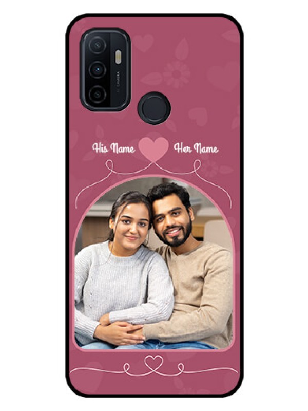 Custom Oppo A33 2020 Photo Printing on Glass Case  - Love Floral Design