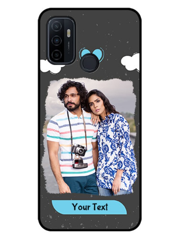Custom Oppo A33 2020 Custom Glass Phone Case  - Splashes with love doodles Design
