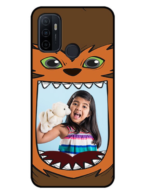 Custom Oppo A33 2020 Photo Printing on Glass Case  - Owl Monster Back Case Design