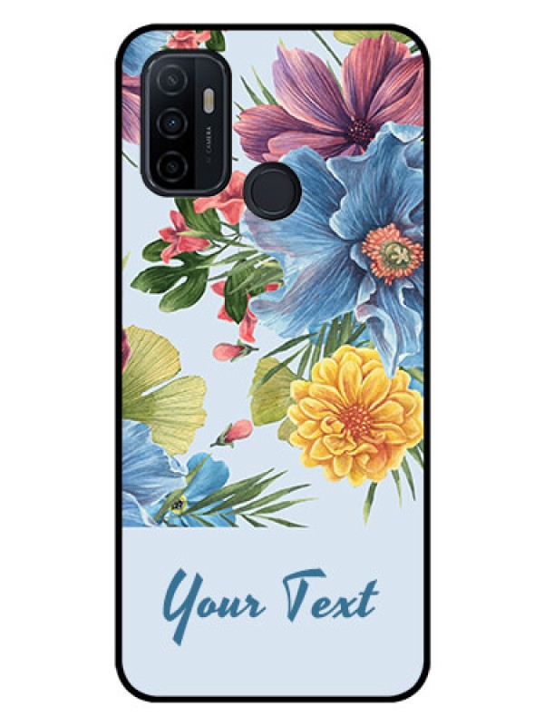 Custom Oppo A33 2020 Custom Glass Mobile Case - Stunning Watercolored Flowers Painting Design