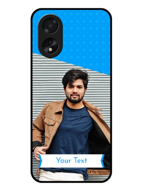 Custom Oppo A38 Custom Glass Phone Case - Simple Blue Color Design