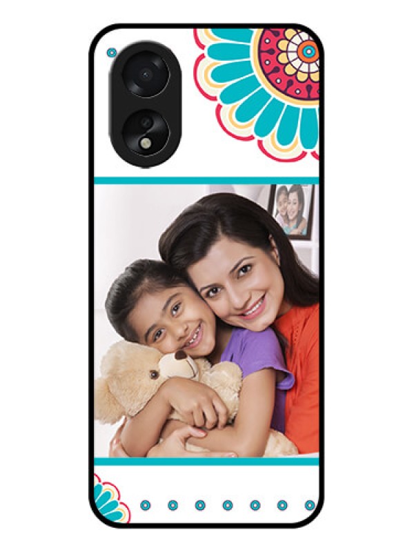 Custom Oppo A38 Custom Glass Phone Case - Flower Design