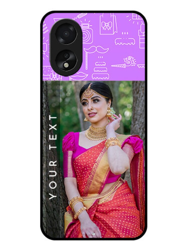 Custom Oppo A38 Custom Glass Phone Case - Birthday Icons Design