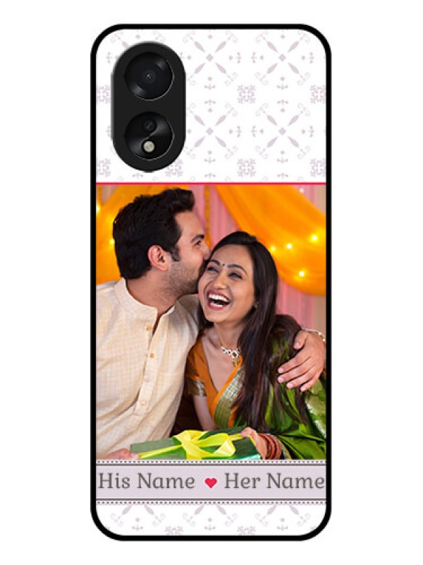 Custom Oppo A38 Custom Glass Phone Case - With Photo And Ethnic Design