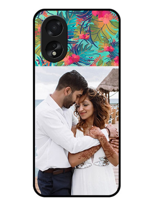 Custom Oppo A38 Custom Glass Phone Case - Watercolor Floral Design